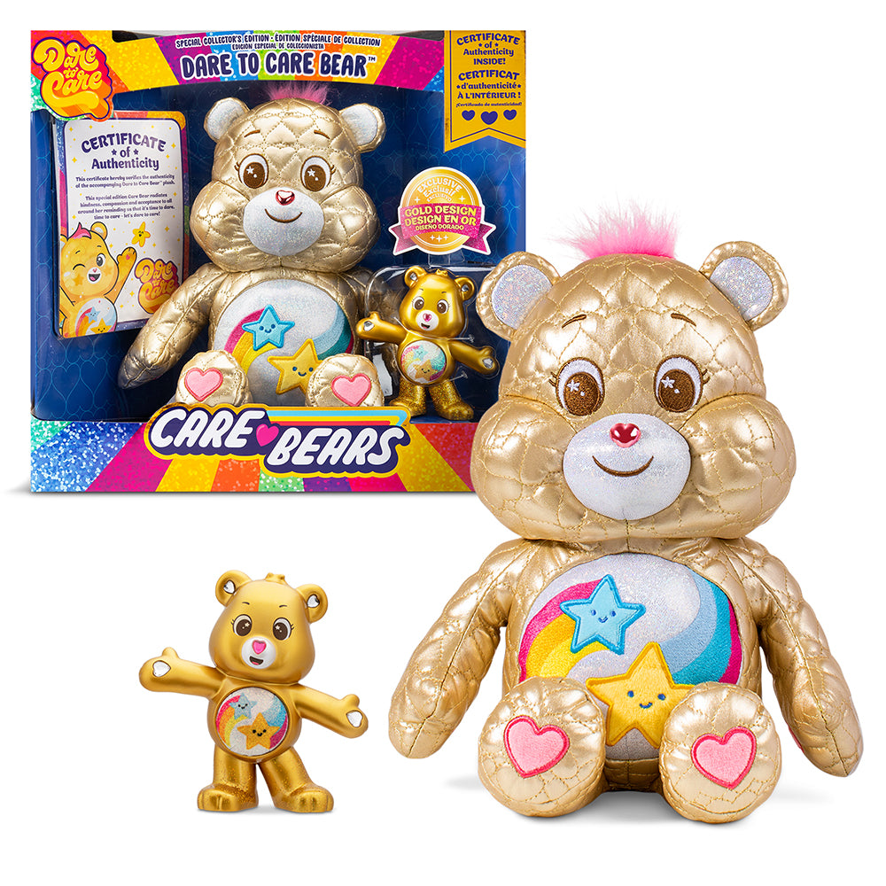 Exclusive Care Bears Dare to Care Bear™ Gold Edition 14 Plush with Bonus  Figure