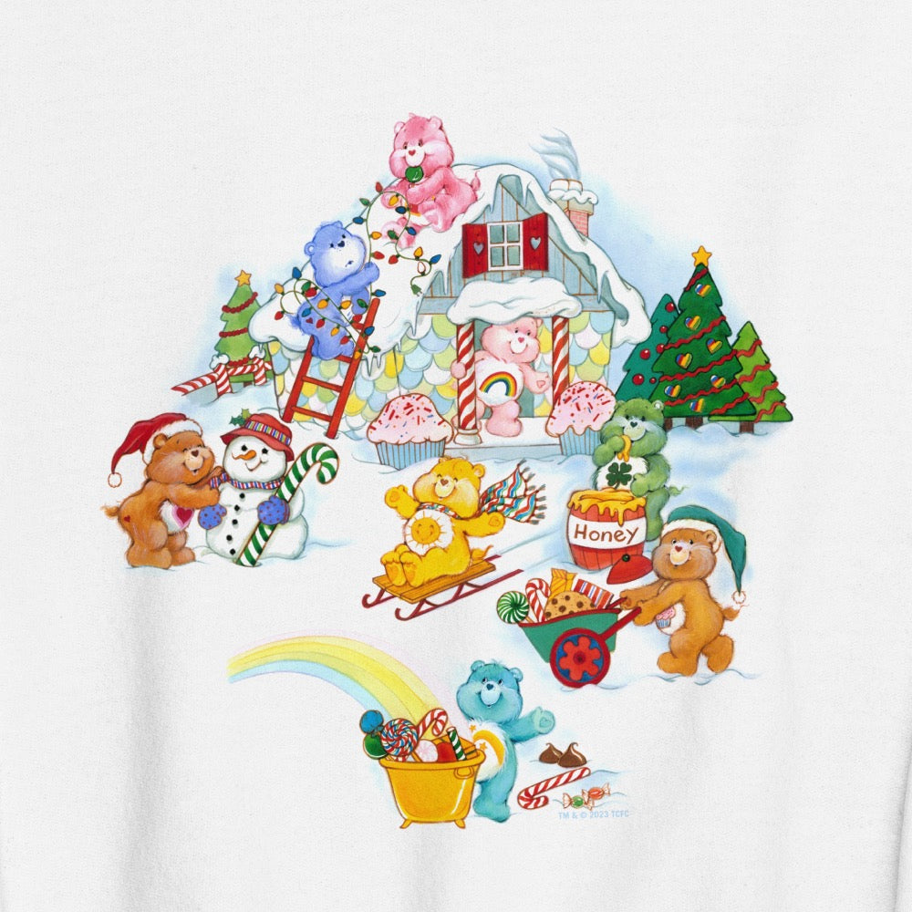 Care Bears Vintage Winter Scene Adult Sweatshirt